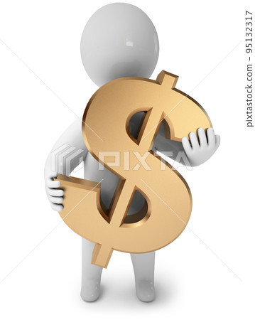 dollar sign 3d render people 95132317