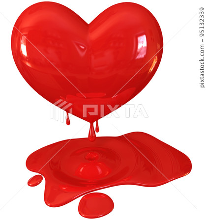 Red melting heart Red melting heart 95132339