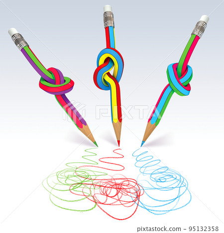 pencil knot 3d render 95132358