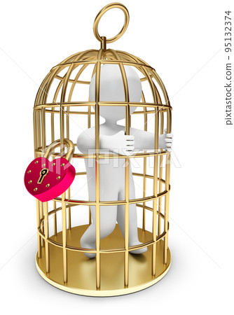 man trapped in a golden cage man trapped in a golden cage 95132374
