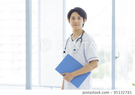 White coat male doctor nurse 95132781