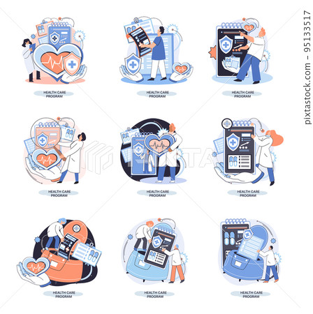 Mobile medicine. Online medical services metaphor, health care program, talk to doctor from anywhere 95133517