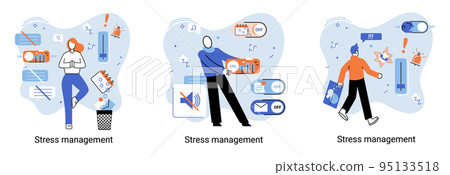 Stress management abstract metaphor, pressure control, depression, emotional tension, mental health 95133518