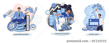Capital gain, portfolio income, investment income. Investments and bonds, cash flow, mutual fund Capital gain, portfolio income, investment income. Investments and bonds, cash flow, mutual fund 95133533