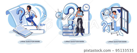 Ladge question mark. Problem and solution concept metaphor. Ask questions. FAQ frequently asked help 95133535