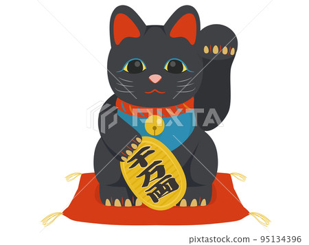 招財貓舉左手_黑色 招財貓舉左手_黑色 95134396