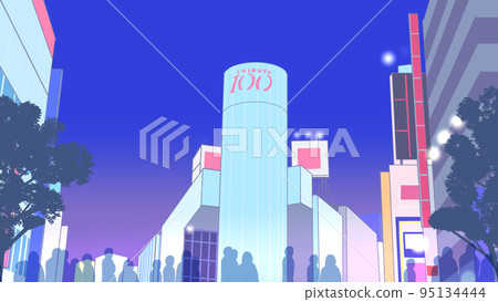 夜晚閃閃發光的澀谷 95134444