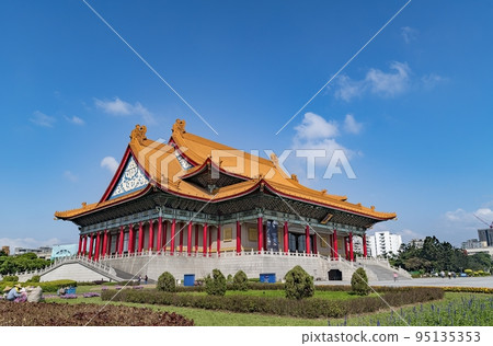 The National theater in Taipei, Taiwan. Magnificent Chinese-style palace building 95135353