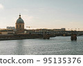 Garonne river and Dome de la Grave in Toulouse, France 95135376