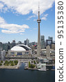 The CN Tower and Rogers Centre during a sunny day 95135380