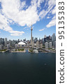 The CN Tower and Rogers Centre during a sunny day 95135383