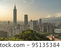Taipei, Taiwan city skyline during the sunset. 95135384