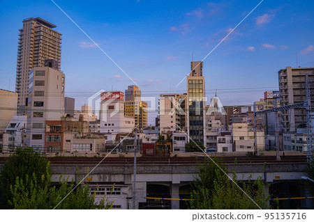 Hanakuma, Hyogo Prefecture, cityscape at dusk Hanakuma, Hyogo Prefecture, cityscape at dusk 95135716