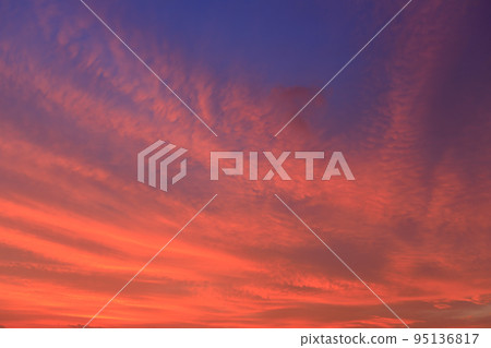 紅色日落的圖像 95136817