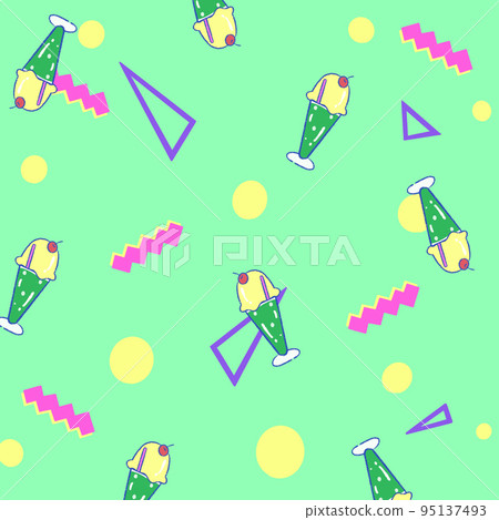 Cream soda and cherry illustration cute element in manga style pastel color background Cream soda and cherry illustration cute element in manga style pastel color background 95137493