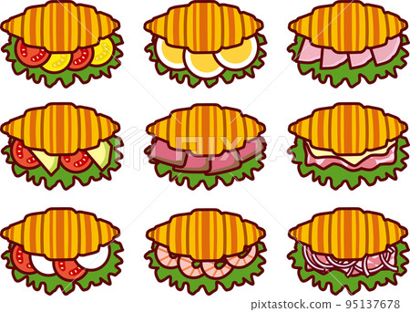 on a croissant sandwich on a croissant sandwich 95137678