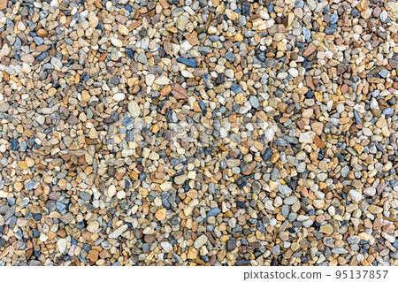 Texture of various pebble stones for backgrounds. 95137857