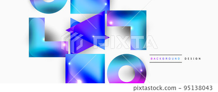 Minimal geometric abstract background. Primitive shapes composition backdrop. Trendy techno business template for wallpaper, banner, background or landing Minimal geometric abstract background. Primitive shapes composition backdrop. Trendy techno business template for wallpaper, banner, background or landing 95138043