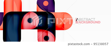 Creative geometric wallpaper. Round arrow shape minimal geometric background. Techno business template for wallpaper, banner, background or landing Creative geometric wallpaper. Round arrow shape minimal geometric background. Techno business template for wallpaper, banner, background or landing 95138057