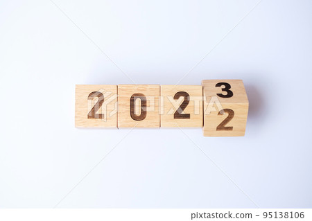 flip 2022 to 2023 block. goal, Resolution, strategy, plan,, motivation, reboot, forecast, change, countdown and New Year holiday concepts 95138106