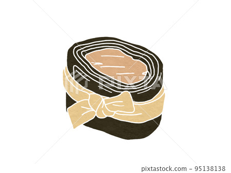 Illustration of a short kelp roll (print style) Illustration of a short kelp roll (print style) 95138138