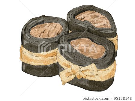 Illustration of multiple short kelp rolls (watercolor style) Illustration of multiple short kelp rolls (watercolor style) 95138148