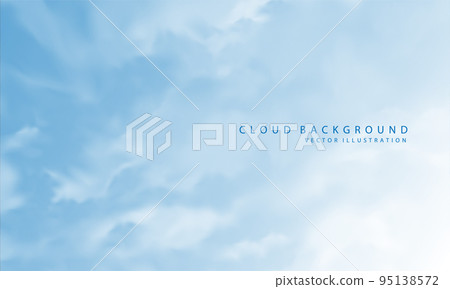 Realistic big blue clouds fog smoke white blank space background vector 95138572