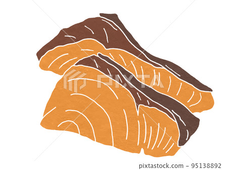 多個鰤魚照燒插圖（印刷風格） 95138892