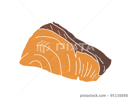 黃尾魚照燒插圖（印刷風格） 95138898