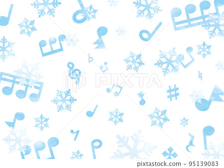 Background of snowflakes and musical notes (1)... - Stock Illustration ...