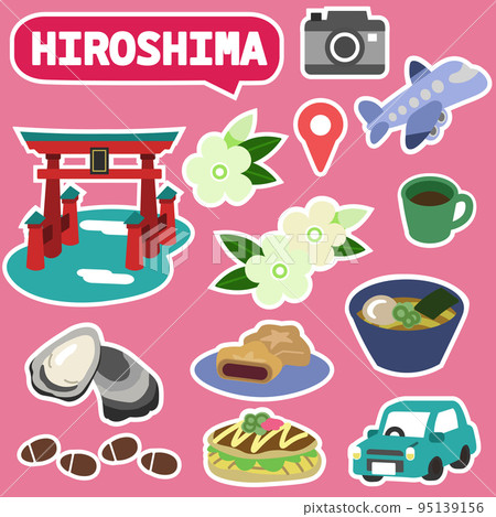 Hiroshima icon no line bordered Hiroshima icon no line bordered 95139156