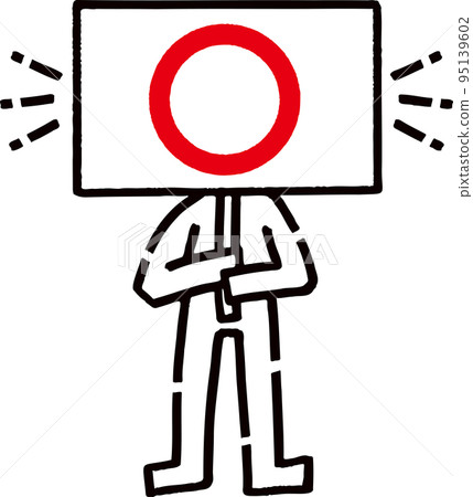 Stickman with a sign_maru 95139602