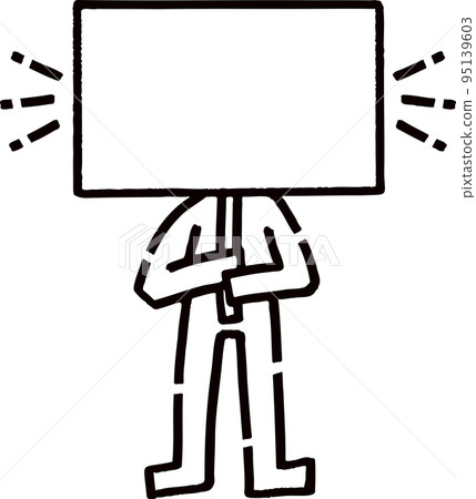 Stickman with a sign_ blank 95139603