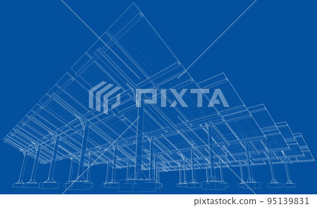 Solar Panel Field. Vector 95139831