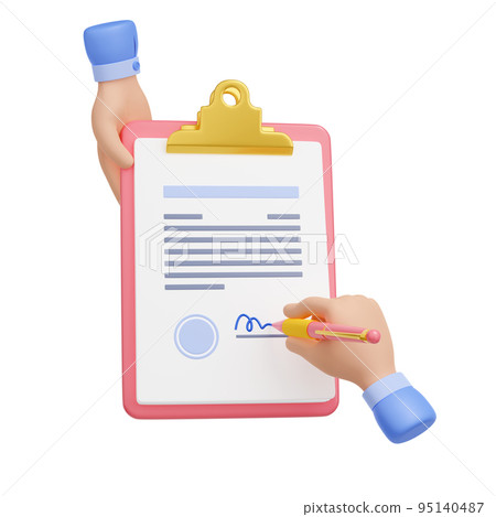 Business agreement, contract with signature Business agreement, contract with signature 95140487