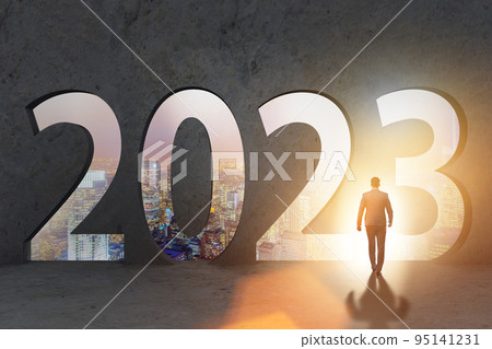 Concept of year 2023 with the businessman 95141231