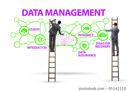 Data management concept with business people 95142118