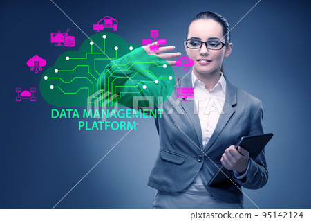 Business people in data management concept 95142124