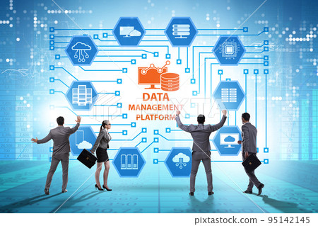 Business people in data management concept Business people in data management concept 95142145