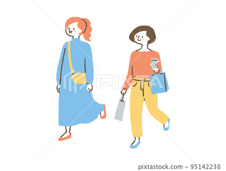 Two women going shopping _ color Two women going shopping _ color 95142238