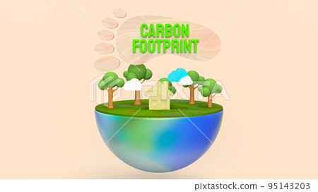 The  carbon footprint for eco concept 3d rendering 95143203