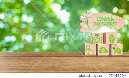 The  carbon footprint for eco concept 3d rendering 95143204