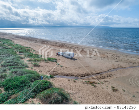 Caravan Campig beautiful landscape beach sand dunes near Melbystrand Laholm Sweden coast outdoor Lifestyle Caravan Campig beautiful landscape beach sand dunes near Melbystrand Laholm Sweden coast outdoor Lifestyle 95143250