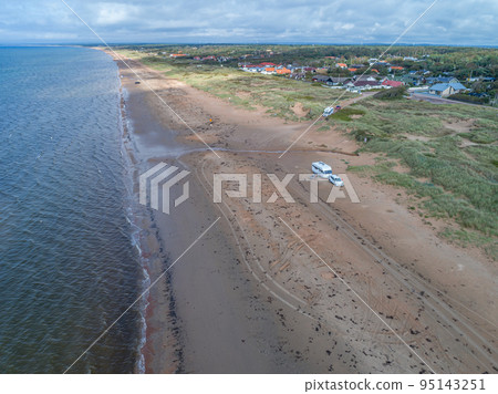 Caravan Campig beautiful landscape beach sand dunes near Melbystrand Laholm Sweden coast outdoor Lifestyle 95143251