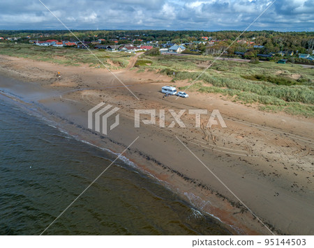 Caravan Campig beautiful landscape beach sand dunes near Melbystrand Laholm Sweden coast outdoor Lifestyle Caravan Campig beautiful landscape beach sand dunes near Melbystrand Laholm Sweden coast outdoor Lifestyle 95144503