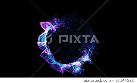 3D rendering cosmic energy strings. Energy flows in the form of thin bright elements 95144588