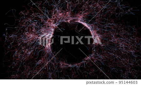 3D rendering cosmic energy strings. Energy flows in the form of thin bright elements 95144603