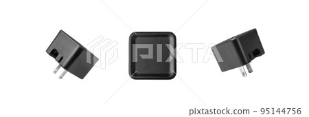 Black American Type C Plug Adapter Isolated 95144756