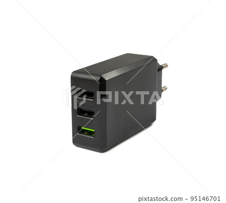 Usb Charger Plug, Black Europlug Type C Isolated 95146701