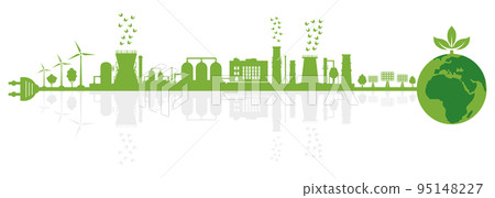 Environmentally friendly factory, planet earth. 95148227